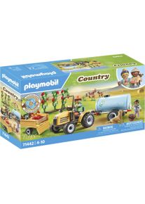 Konstruktions-Spielset Playmobil "Traktor mit Anh&auml;nger und Wassertank (71442), Country", bunt, Spielbausteine, Kinder, Kunststoff, Konstruktions-Spielset, teilweise aus recyceltem Material; Made in Germany
