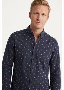 JOOP! Langarmhemd JOOP JEANS "Hansen", Herren, Gr. M, N-Gr, dunkelblau, Web, Obermaterial: 100% Baumwolle, bedruckt, gemustert, mehrfarbig, normal, Manschette, Hemden Langarmhemd, mit Alloverprint