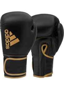 Boxhandschuhe adidas Performance "Hybrid 80" Gr. 16, gold (schwarz, gold), Boxhandschuhe, 16 16, Obermaterial: 100% Kunstleder, Boxhandschuhe