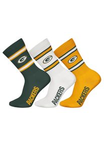 Kurzsocken NFL "Socken NFL 3Pack Crew Socks 3er Pack", Damen, Gr. 43-46, bunt (gr&uuml;n bay packers), Obermaterial: 58% Baumwolle CO. 39% Polyester PES. 3% Elasthan EL., Socken Kurzsocken