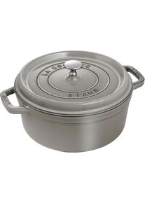 Br&auml;ter Staub "Cocotte", grau (graphit, grau), H:18,2cm &Oslash;:28cm, T&ouml;pfe, Br&auml;ter, robust, langlebig, perfekte Hitzeverteilung, Aromaregen-Deckel