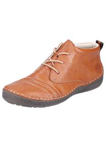 Schn&uuml;rboots Rieker, Damen, Gr. 42, braun (cognac), Lederimitat, Schuhe Schn&uuml;rboots, mit feinen Ziern&auml;hten