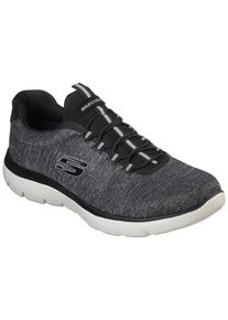 Slip-On Sneaker Skechers "SUMMITS", Herren, Gr. 45, schwarz-wei&szlig; (schwarz, wei&szlig;), Textil, Schuhe Slip-On Sneaker, Slipper, Freizeitschuh in komfortabler Schuhweite