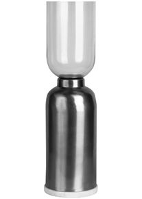 Kerzenhalter Kayoom "Bodenkerzenhalter Shyam 125", schwarz, B:19cm, Metall, Kerzenhalter, Kerzenhalter, Bodenkerzenhalter aus Metall, Marmor-Sockel, Windlicht aus Glas