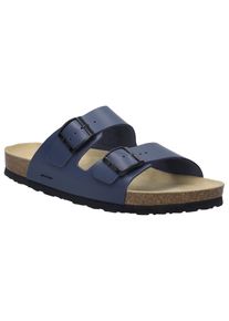 Pantolette Josef Seibel "Josef 01", Herren, Gr. 46, blau (ozean blau), Leder, Schuhe Pantolette, Sommerschuh, Schlappen, Sandale mit softem Fu&szlig;bett