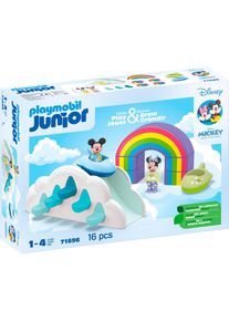 Konstruktions-Spielset Playmobil "Mickys & Minnies Wolkenhaus (71696), JUNIOR & Disney", bunt, Spielbausteine, Baby, Kunststoff, Konstruktions-Spielset, Made in Europe
