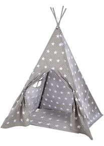 Spielzelt Roba "Tipizelt Little Stars", grau, Spielzelte, KinderB:115cm H:156cm T:115cm, Zeltstoff, Spielzelt, B:115cm H:156cm T:115cm