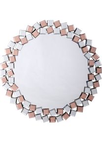 Dekospiegel Kayoom "Mosaic 1825", rosa, B:80cm H:1,6cm T:80cm &Oslash;:80cm, Metallhaken, Spiegelglas, Spiegel, Dekospiegel, Wandspiegel