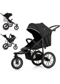 Kombi-Kinderwagen Kinderkraft "HELSI 2", Baby, schwarz, Stahl, Kinderwagen Kombi-Kinderwagen