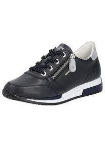 Keilsneaker Remonte, Damen, Gr. 39, blau (nachtblau, ice), Leder, kontrastfarbene Details, Schuhe Keilsneaker, Freizeitschuh, Halbschuh, Schn&uuml;rschuh in schmaler Form