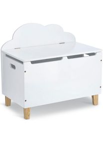 Spielzeugtruhe zeller PRESENT "Wolke", wei&szlig;, B:60cm H:56cm T:34,5cm, MDF, Massivholz, Aufbewahrungsboxen, Spielzeugtruhe, Wolkendesign