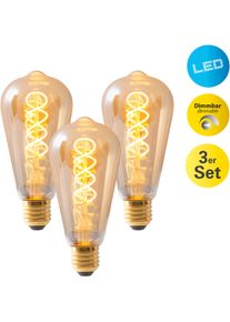 N&auml;ve N&Auml;VE LED-Leuchtmittel "Dilly", Energieeffizienz: G, gelb (amber), L:14,6cm &Oslash;:6,4cm, Leuchtmittel, Retro Leuchtmittel Filament, LED-Leuchtmittel
