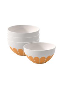 Villeroy & Boch Schale VILLEROY & BOCH "M&uuml;slischalen Fleur Couleur &oslash; 14,1 cm 4er Set", gelb (soleil), L:14,1cm, Sch&uuml;sseln, Schale
