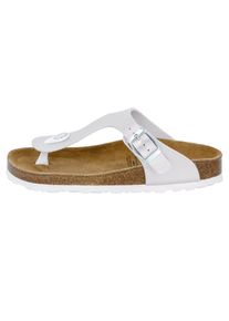Zehentrenner Lico "Zehenstegpantolette Bioline Trend Kids", M&auml;dchen, Gr. 40, silber (silberfarben), Synthetik, Schuhe Zehentrenner