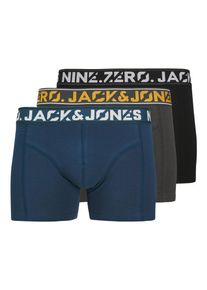 Jack & Jones Trunk JACK & JONES "JACCOLTON SOLID TRUNKS 3 PACK SN", Herren, Gr. XXL, 3 Stk., schwarz (phantom pack:schwarz, titan), Jersey, Obermaterial: 95% Baumwolle, 5% Elasthan, unifarben, bequem, Unterhosen Trunk