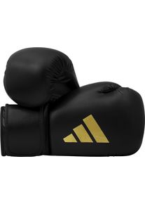 Boxhandschuhe adidas Performance "Speed 50" Gr. 16, gold (schwarz, goldfarben), Boxhandschuhe, 16, Obermaterial: 100% Kunstleder, Boxhandschuhe