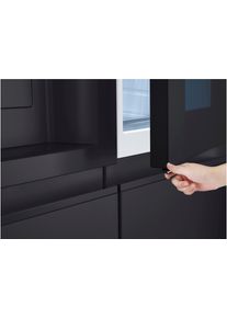 LG Side-by-Side "GSXE90", Energieeffizienz: D, silber (essence matte schwarz), B:91,3cm H:179cm T:73,5cm, K&uuml;hlschr&auml;nke, gro&szlig;es Wein- und Flaschenregal, Side-by-Side