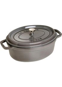Br&auml;ter Staub "Cocotte", grau (graphit, grau), B:25cm H:16,7cm L:37,5cm &Oslash;:31cm, T&ouml;pfe, Br&auml;ter, robust, langlebig, perfekte Hitzeverteilung, Aromaregen-Deckel