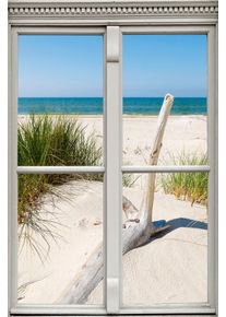 Wandsticker queence "D&uuml;ne", beige (natur), B:90cm H:60cm, Wandtattoos, Wandsticker, Wandsticker, Wandbild, selbstklebend, 3D, Fenster