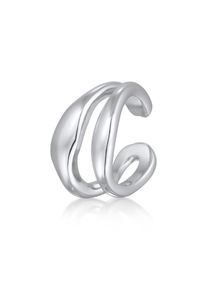 Paar Ohrklemmen Elli Premium "Ohrringe Earcuff Single Ohrklemme Organic Design 925 Silber" Gr. 14, silber, Ohrringe, Damen, 14, Silber 925 (Sterlingsilber), Paar Ohrklemmen