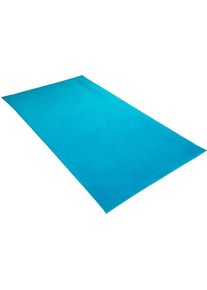 Strandtuch Vossen "Beach Club", blau (t&uuml;rkis), B:100cm L:180cm, Frotteevelours, Obermaterial: 100% Baumwolle, Handt&uuml;cher, Strandtuch, Badetuch, Uni Farben, mit Schriftzug