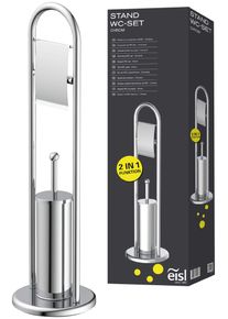 EISL&reg; WC-Garnitur EISL "Toilettenpapierhalter stehend", grau (chrom), B:22cm H:80cm L:22cm, Edelstahl, Reinigungsb&uuml;rsten, WC-Garnitur, Standgarnitur mit Toilettenb&uuml;rste, WC B&uuml;rstengarnitur freistehend