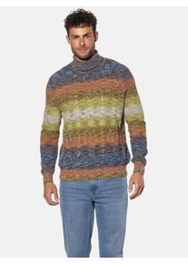 Rundhalspullover Babista "Pullover MELIANO", Herren, Gr. XL, orange (orange gestreift), Obermaterial: 54% Baumwolle CO. 46% Polyacryl PAN., Pullover Rundhalspullover