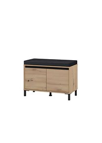 Schuhbank Home Affaire "Arran, Schuhschrank, Schuhregal, Schuhtruhe, Schuhkommode, Sitzbank", artisan eiche, artisan eiche, B:80cm H:57cm T:40cm, Holzwerkstoff, Sitzb&auml;nke, Schuhbank, mit abnehmbarem Sitzkissen, zwei T&uuml;ren (dahinter zwei F&auml;cher)