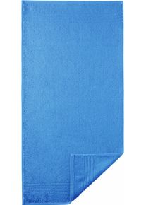 Badet&uuml;cher Egeria "Madison", blau (aquablau), B:70cm L:140cm, Walkfrottee, Obermaterial: 100% Baumwolle, Handt&uuml;cher, Badet&uuml;cher, Uni-Programm mit Streifenbord&uuml;re, reine Baumwolle