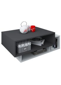 Beistelltisch Vcm "Holz Sofatisch Couchtisch Wohnzimmertisch Runila", grau (wei&szlig;, anthrazit), Tische, Beistelltisch