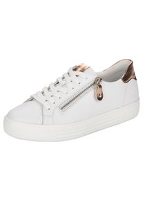 Plateausneaker Remonte, Damen, Gr. 38, wei&szlig; (wei&szlig;, kupfer), Leder, Lederimitat, Schuhe Plateausneaker, mit Soft-Foam Fu&szlig;bett, Freizeitschuh, Halbschuh, Schn&uuml;rschuh
