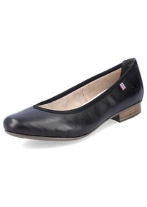 Ballerina Rieker, Damen, Gr. 42, schwarz (schwarz, schwarz), Leder, Schuhe Ballerina, Pumps, Business Schuh in schlichter Eleganz, Topseller