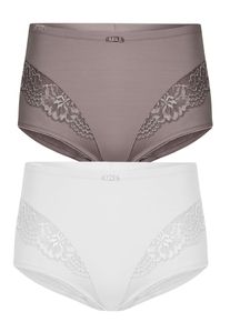 Miederslip SuSa "2er Pack Miederslip London", Damen, Gr. 44, bunt (frosty lavender wei&szlig;), Stoff, Obermaterial: 75% Polyamid PA. 25% Elasthan EL., Unterhosen Miederslip