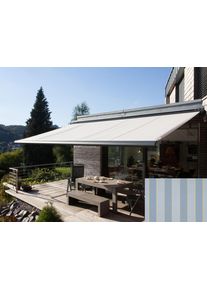 Kassettenmarkise Wismar "Classic S-Compact", grau (grau, blau), B:550cm, Polyacryl, Markisen, Kassettenmarkise, Breite: 550 cm, Ausfall: 300 cm