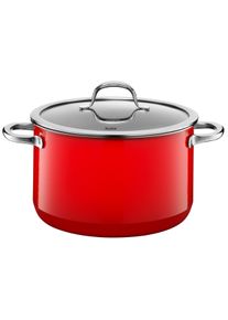 Fleischtopf Silit "Passion red, Kochtopf Induktion schneid- und kratzfest", rot, H:14,9cm &Oslash;:24cm, T&ouml;pfe, Fleischtopf, f&uuml;r alle g&auml;nigen Herdarten geeignet, Made in Germany
