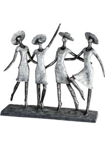 Dekofigur CASABLANCA BY GILDE "Skulptur 4 Ladys, antik silber", silber (silberfarben), B:37cm H:34cm T:9cm, Polyresin, Dekofiguren, Dekofigur, Dekoobjekt, H&ouml;he 34, antikfinish, mit Spruchanh&auml;nger, Wohnzimmer