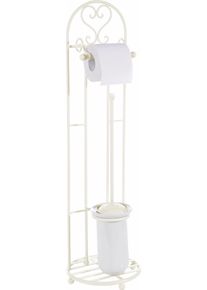 Toilettenpapierhalter AMBIENTE HAUS "Antik", wei&szlig;, B:21cm H:81cm, Eisen, Keramik, Toilettenpapierhalter, Toilettenpapierhalter, antikwei&szlig;