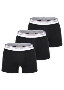 Boxershorts Dsquared2 "Boxershort 3-PACK TRUNK 3er Pack", Herren, Gr. XL, schwarz, Obermaterial: 94% Baumwolle CO. 6% Elasthan EL., Unterhosen Boxershorts