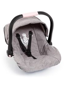 Puppen Autositz BAYER "rosa/goldfarben Schleife", grau (krone grau), Puppenausstattungen, KinderB:34cm H:38cm T:45cm, Kunststoff, Metall, Puppen Autositz, mit Dach, B:34cm H:38cm T:45cm
