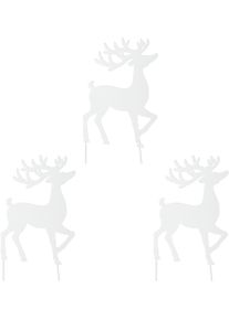 Weihnachtsfigur CREATIV DECO "Weihnachtsdeko", wei&szlig;, B:13,5cm H:26cm T:0,5cm, Metall, Dekofiguren, Weihnachtsfigur, Hirsch zum Stecken
