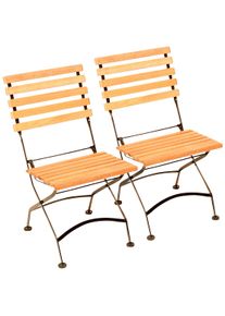 Gartenstuhl Merxx, braun, B:47cm H:86cm T:59cm, Holz teilmassiv, St&uuml;hle, Gartenstuhl, 2er Set, Eukalyptus, klappbar, schwarz