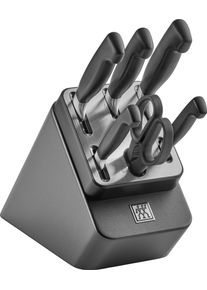 Messerblock Zwilling "**** VIER STERNE", grau (anthrazit), Messerbl&ouml;cke, Messerblock, Made in Germany, selbstsch&auml;rfender Messerblock, Sonderschmelze