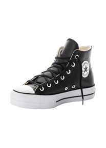 Sneaker Converse "CHUCK TAYLOR ALL STAR LEATHER PLATFORM", Damen, Gr. 42, schwarz-wei&szlig; (schwarz, wei&szlig;), Leder, Schuhe Sneaker