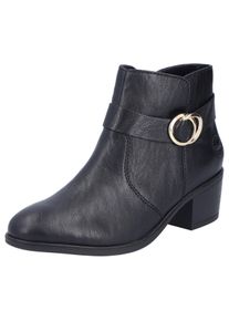 Stiefelette Rieker, Damen, Gr. 43, schwarz, Lederimitat, unifarben, Schuhe Stiefelette, Ankleboots, Blockabsatz, mit Innenrei&szlig;verschluss