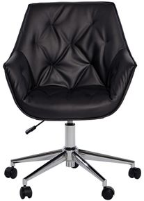 Schreibtischstuhl Jahnke "BOSS WORX", schwarz (schwarz, chromfarben, schwarz), B:61cm H:93cm T:61cm, Polyester, St&uuml;hle, Schreibtischstuhl, B&uuml;rostuhl, Schreibtischstuhl, h&ouml;henverstellbar, Kunstlederbezug