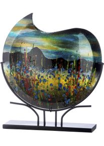 Dekovase CASABLANCA BY GILDE "Dali, H&ouml;he ca. 47,5 cm", bunt, B:46cm H:47,5cm T:10cm, Glas, Metall, Vasen, Dekovase, dekorative Vase aus Glas, Dekoobjekt