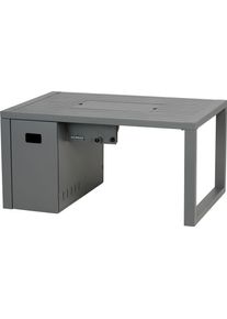 Feuertisch Buschbeck "Loungetisch Lagos", grau, B:115cm H:58cm L:75cm, Glas, Stahl, Feuerk&ouml;rbe, Feuertisch, Inklusive Lavagestein, Anschlussschlauch und Druckminderer