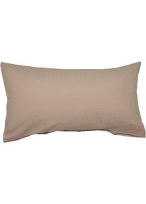 Kissenbezug Janine "PIANO 0125 31 80x80", grau (taupe), B:80cm L:40cm, Mako-Soft-Seersucker, Seersucker, Kissenbez&uuml;ge, Kissenbezug, mit Rei&szlig;verschluss