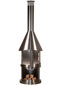 Grillkamin Buschbeck "Melbourne", silber (edelstahl geb&uuml;rstet), H:230cm &Oslash;:65cm, Grills, Grillkamin
