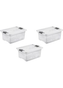 Organizer keeeper "cornelia", transparent, B:29,5cm H:17,5cm T:39,5cm, Kunststoff, Aufbewahrungsboxen, Organizer, Aufbewahrungsbox, 12 L, mit Deckel, Schiebeverschluss